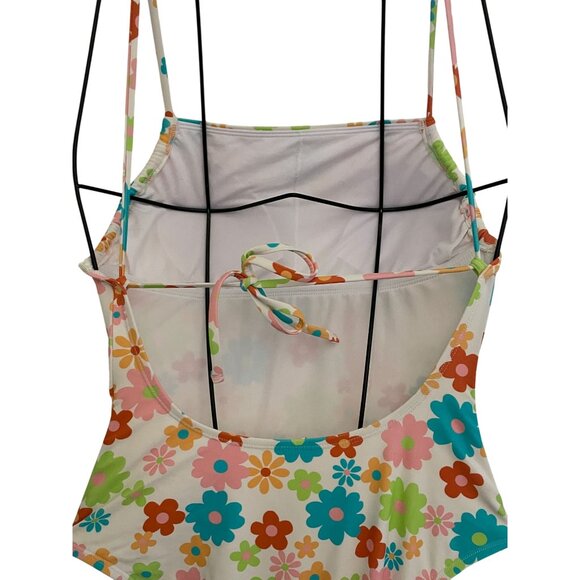Junior's Ninety-Nine Daisy Floral Shirred One-Piece Swimsuit Size Small - Picture 7 of 9